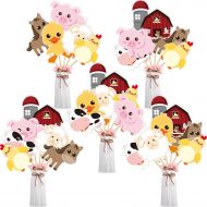 Blulu 28 Pieces Farm Animal Centerpiece Cards and Sticks for Farm Theme Party, Table Toppers Farm Animal Birthday Party Decoration Baby Shower Birthday Party Supplies(Farm Animal)