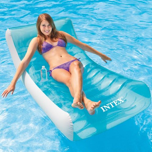 인텍스 Intex Rockin Inflatable Lounge, 74 X 39 & Sit n Lounge Inflatable Pool Float, 47 Diameter, for Ages 8+, 1 Pack (Colors May Vary)