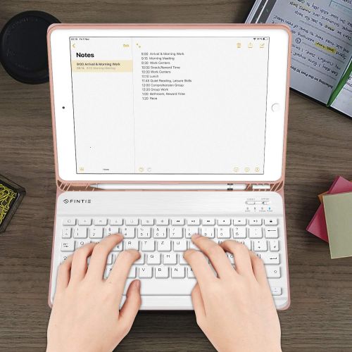  [아마존베스트]Fintie Keyboard Case for iPad 10.2 inch (8th and 7th Generation 2020/2019, Soft Thermoplastic Polyurethane Back Case Cover With Pencil Holder, Magnetic Detachable Keyboard With QWE