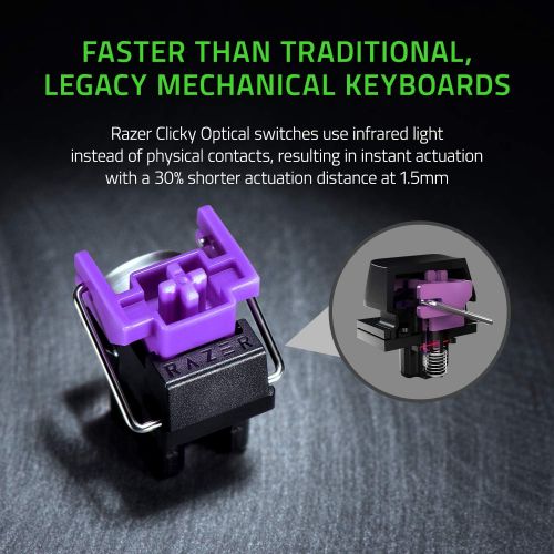 레이저 [아마존베스트]Razer Huntsman Mini 60% Gaming Keyboard: Fastest Keyboard Switches Ever - Clicky Optical Switches - Chroma RGB Lighting - PBT Keycaps - Onboard Memory - Classic Black