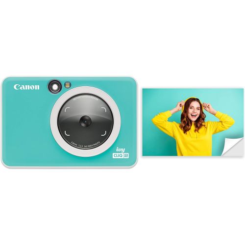 캐논 Canon IVY CLIQ 2 Instant Camera Printer, Mini Photo Printer, Turquoise (Matte)