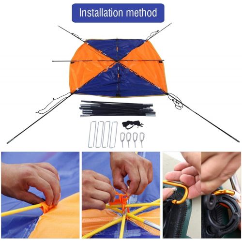  Alomejor 2 4 Persons Boat Sun Shade Shelter Fishing Canopy Tent Sailboat Sun Awning Cover for Outdoor Boating Picnic