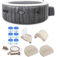 Intex 28439E Greywood Deluxe 4 Person Inflatable Hot Tub Bubble Jet Spa Kit