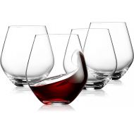 [아마존베스트]Godinger Wine Glasses, Stemless Goblet Beverage Cups, European Made - 17oz, Set of 4