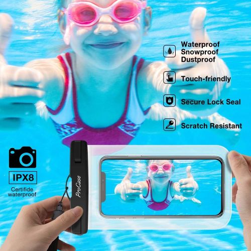  [아마존베스트]Procase Universal Waterproof Pouch Cellphone Dry Bag Underwater Case for iPhone 12 Pro Max/11 Pro Max/Xs Max/XR/8/SE 2020, Galaxy S20 Ultra/S20+/Note10+ S9 S8+, up to 6.9 - 3 Pack,
