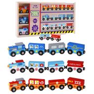 Kidzzy Toys Wooden Train Set with Box and Cover (12 Set) Toys for Kids