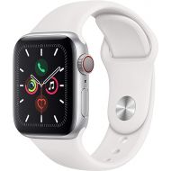 Apple Watch Series 5 (GPS + Cellular, 40MM) Silver Aluminum Case with White Sport Band (Renewed)