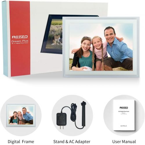  [아마존베스트]AEEZO WiFi Digital Photo Frame 9 Inch IPS Touchscreen Electronic Picture Frame, Automatic Rotation, Easy Setup for Sharing Photos and Videos Smart Photo Frame