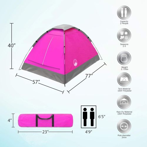  Wakeman Family-Tents 2-Person Dome Tent- Rain Fly & Carry Bag