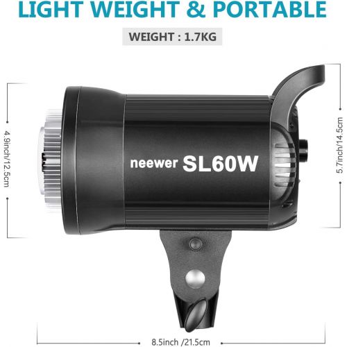 니워 [아마존베스트]Neewer SL-60W LED Video Light White 5600K Version, 60W CRI 95+, TLCI 90+ with Remote Control and Reflector, Continuous Lighting Bowens Mount for Video Recording, Children Photograp