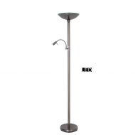Artiva USA LED9488FRB Saturn II Torchiere Floor lamp with Reading Light, 71 Black Brushed Steel