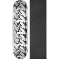 Warehouse Skateboards Plan B Skateboards Chain Silver Skateboard Deck - 8 x 31.75 with Mob Grip Perforated Black Griptape - Bundle of 2 Items