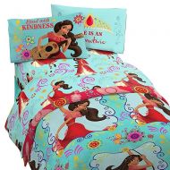 SE 4 Piece Disney Princess Elena Of Avalor Patterned Reversible Sheet Set Twin Size, Printed Framed Pretty Flower Power Girl Bedding, Bright Modern Nature Lovers Bed In A Bag Design,
