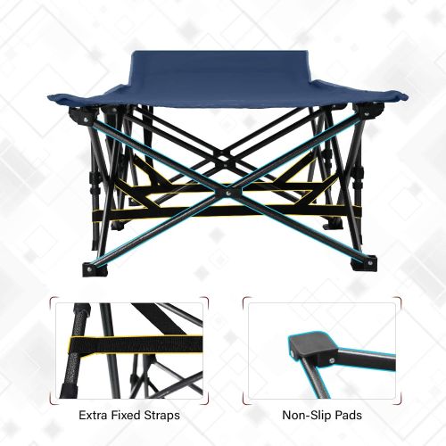  ALPHA CAMP Outdoor Folding Camping Cots for Adults 400 lbs, Portable Heavy Duty Sleeping Cot Durable Lightweight Outdoor Bed with Carry Bag,Navy Blue