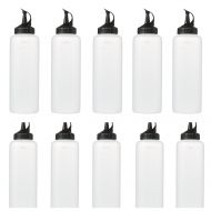 OXO Clear, Plastic Squeeze Bottles With Measurement Marking and Attached Black Caps- Large 16 ounce Size- Perfect for Sauces, Condiments and Dressings- BPA Free- 12 Pack
