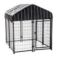 Alek...Shop Dog Kennel Pet Cage Fence Crate Playpen Exercise Metal Folding Pen Outdoor Heavy Duty w/Tent Cover, 4L x 4W x 52 H
