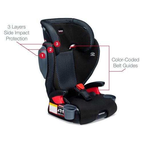  Britax Highpoint 2-Stage Belt-Positioning Booster Car Seat, Cool Flow Gray - Highback and Backless Seat