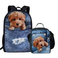 Coloranimal Outdoor Sports Cute 3D Dog Printed School Backpack+Lunch Box