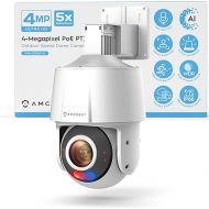 Amcrest 4MP Outdoor PTZ POE AI IP Camera Pan Tilt Zoom Security Speed Dome, 5X Motorized Optical Zoom, Human Detection, 98ft Night Vision, Tripwire & Intrusion, POE (802.3at) IP4M-S2112EW-AI