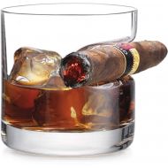 [아마존베스트]Godinger Cigar Whiskey Glass - Old Fashioned Whiskey Glass With Indented Cigar Rest