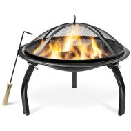 Sorbus 22 Fire Pit with Screen, Poker, Foldable Legs, Includes Portable Carrying Bag, Great BBQ Grill for Outdoor Patio, Backyard, Camping, Picnic, Bonfire, etc (FP-22)
