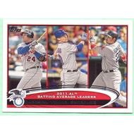 Miguel Cabrera, MIchael Young, Adrian Gonzalez 2012 Topps 2011 American League Batting Average Leaders #239- Detroit Tigers, Texas Rangers, Boston Red Sox