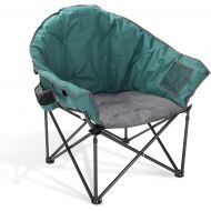 ARROWHEAD OUTDOOR Oversized Heavy-Duty Club Folding Camping Chair w/External Pocket, Cup Holder, Portable, Padded, Moon, Round, Saucer캠핑 의자