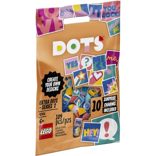  LEGO DOTS Extra DOTS - Series 2 41916 DIY Craft, A Fun Add-on Tile Set for Kids who Like Arts and Crafts and Decorating Jewelry or Room Decor and Printed Tiles, New 2020 (109 Piece