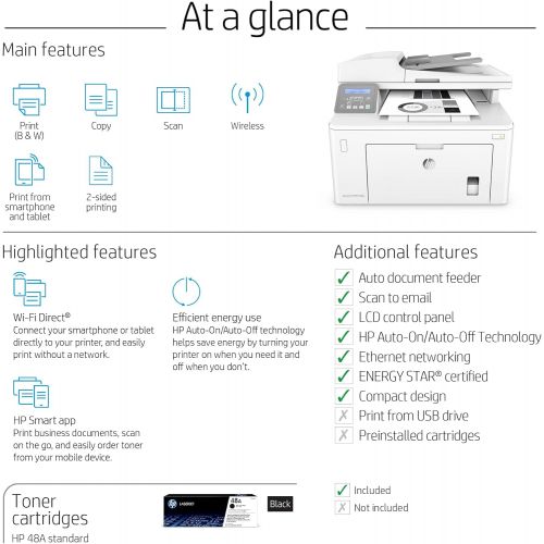 에이치피 [아마존베스트]HP Laserjet Pro M148fdw All-in-One Wireless Monochrome Laser Printer, Fax, Mobile & Auto Two-Sided Printing, Works with Alexa (4PA42A)
