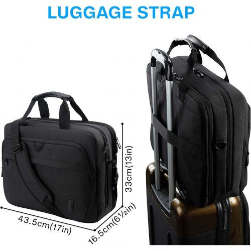  [아마존베스트]17.3 Inch Laptop Bag,BAGSMART Large Expandable Briefcase Business Travel Bag Computer Office Bag Shoulder Bag for Men Women Water Resistant Anti Theft Durable,Black