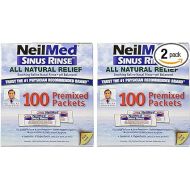 NeilMed Sinus Rinse 100 Salt Premixed Packets for Allergies & Sinus (Pack of 2)