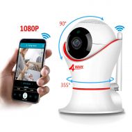 ANRAN Wireless Baby Monitor 1080p for iPhone or Smart Phone, Two-Way Audio, Night Vision, Dome Surveillance Camera, Wireless Pet Camera with Motion Detection, PT 360 Degree
