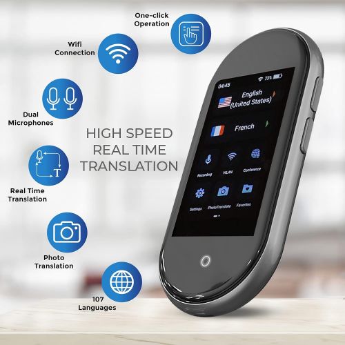  DoDoDuck 1 Plus Language Translator Device No WiFi Needed Best Offline 2 Way Translation in 12 Languages 109 Online Bluetooth Integrated AI Assistant (32GB)