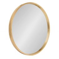Kate and Laurel Travis Round Wood Accent Wall Mirror, 21.6 Diameter, Gold