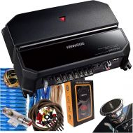 Kenwood 500W 2 Channels Performance Standard Series Stereo Power Car Amplifier with 4 Gauge Blue Amplifer Kit and Gravity Magnet Phone Holder Bundle