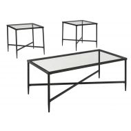 Signature Design by Ashley Ashley Furniture Signature Design - Augeron Contemporary 3-Piece Table Set - Includes Cocktail Table & 2 End Tables - Black
