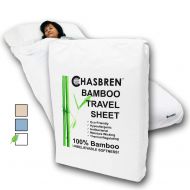 Chasbren Travel Sheet - 100% Bamboo Travel Bedding for Hotel Stays and Other Travels - Soft Comfortable Roomy Lightweight Sleep Sheet, Sack, Bag, Liner - Pillow Pocket, Zippers, Ca