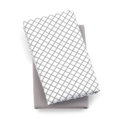 치코 Chicco Lullaby Playard Sheets - Grey Diamond 2-Pack Grey/White