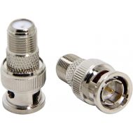F to BNC Connector, 2-Pack RFAdapter BNC Male Plug to F Female Jack Coax Adapter 75 Ohm, RG6, RG59 Connector for Scanner, Camera