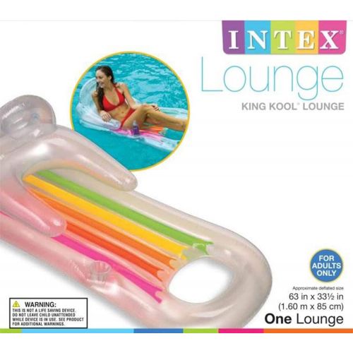 인텍스 Intex King Kool Lounge Inflatable Swimming Pool Lounger with Headrest (3 Pack)