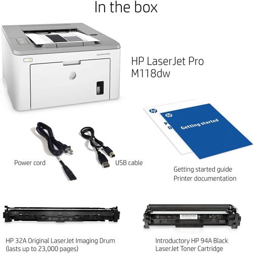 에이치피 [아마존베스트]HP Laserjet Pro M118dw Wireless Monochrome Laser Printer, Auto Two-Sided Printing, Mobile Printing, Works with Alexa (4PA39A)