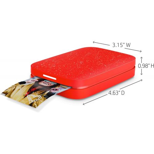 에이치피 [아마존베스트]HP Sprocket 200 Portable Photo Printer | Instantly Print 2x3 Sticky-Backed Photos From Your Phone | Cherry Tomato (1AS90A)