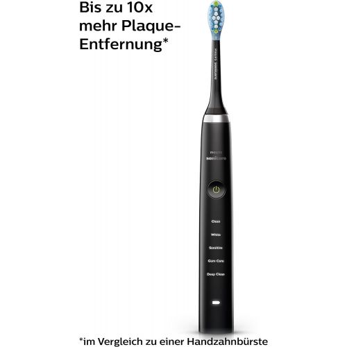 필립스 Philips Sonicare HX9392/40 DiamondClean Electric Toothbrush Twin Pack 2 sonic toothbrushes with 5 cleaning programs, timer & charging glass white and black