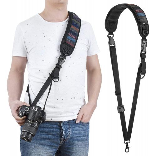  waka Camera Neck Strap with Quick Release and Safety Tether, Adjustable Camera Shoulder Sling Strap for Nikon Canon Sony Olympus DSLR Camera - Retro