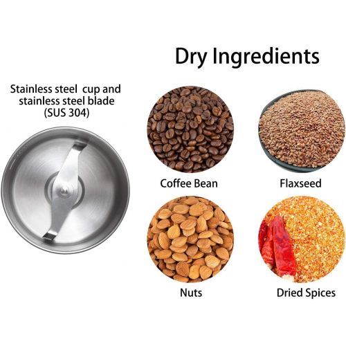  [아마존베스트]DR MILLS DM-7451 Electric Dried Spice and Coffee Grinder,detachable cup, OK for clean it with water, Blade & cup made with SUS304 stianlees steel