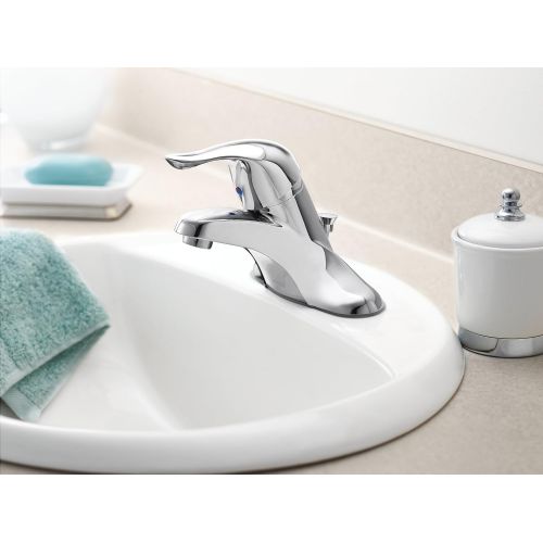  Moen L4605 Chateau Single Handle Bathroom Faucet Without Drain Assembly, Chrome