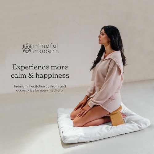 [아마존베스트]Mindful Modern Mindful and Modern Zabuton Meditation Mat  Cotton Meditating Cushion for Best Kneeling and Sitting Support  Large Rectangular Floor Pillow for Zafu or Bench