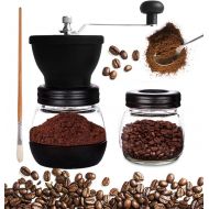 [아마존베스트]Manual Coffee Grinder Set, Hand Coffee Mill With Conical Ceramic Burr Two Glass Jars And Soft Brush For Coffee Beans & Spices by Mixpresso