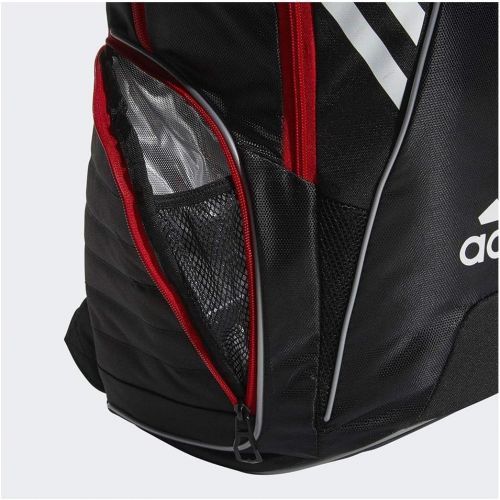 아디다스 adidas Unisex Tour Tennis Racquet Backpack, Black/White/Scarlet, ONE SIZE