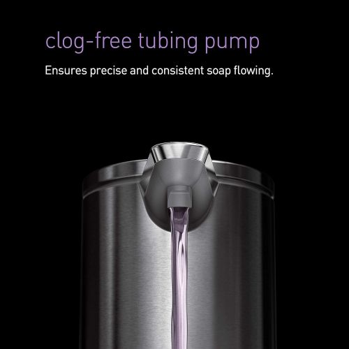 심플휴먼 simplehuman 9 oz. Touch-Free Rechargeable Sensor Liquid Soap Pump Dispenser, Brushed Stainless Steel